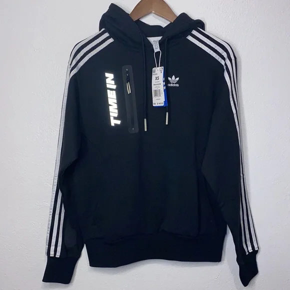 Adidas Pullover Hoodie with Drawstring Hood and Split Kangaroo Pocket - Picture 3 of 9